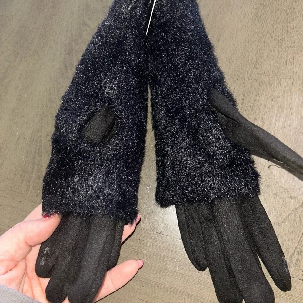 Knit Black 2-in-1 Gloves
